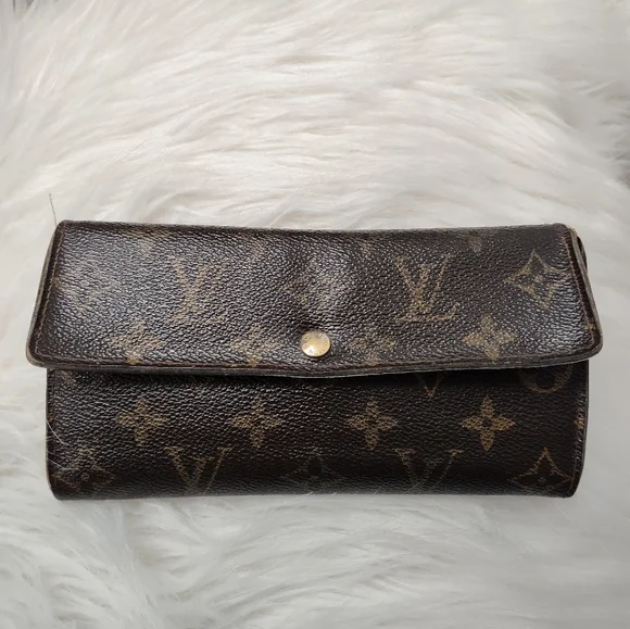 🤎 Vintage UC Louis Vuitton Authentic Leather Credit Card Wallet w/Coin Purse - Picture 5 of 16